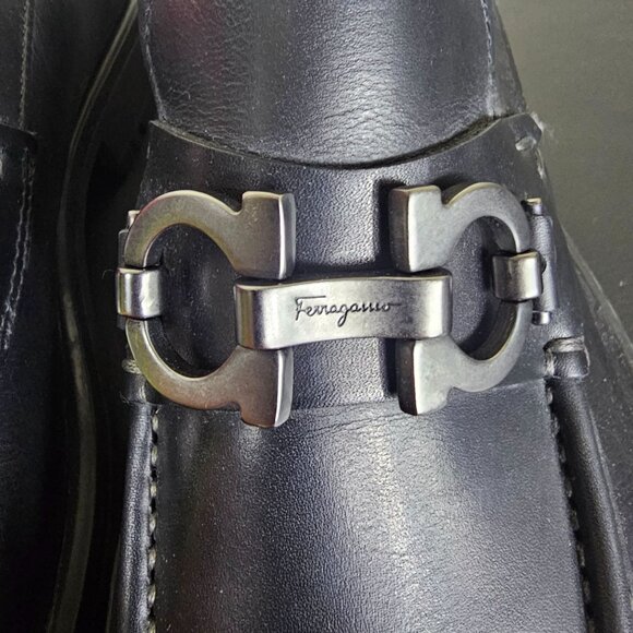NEW Ferragamo Men David Double Gancini Thick Lug Leather Loafers 6D Quiet Luxury - Picture 4 of 12